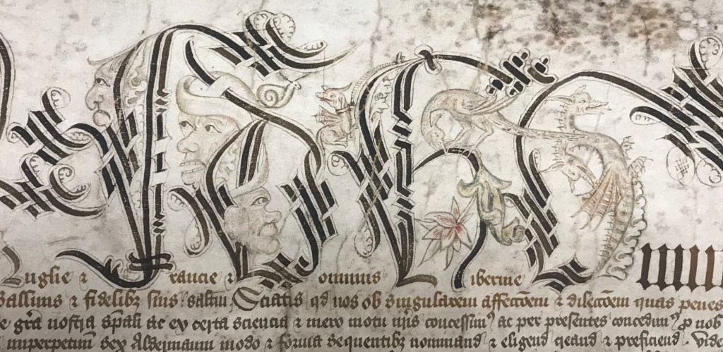Image: Illuminated capitals from Bristol's 1499 Royal Charter. Courtesy: Bristol Archives.